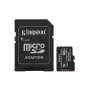Kingston 128GB Industrial MicroSDXC atminties kortelė C10 A1 pSLC UHS-I, 100MB/s skaitymas, 80MB/s rašymas, V30/U3, juoda + SD adapteris