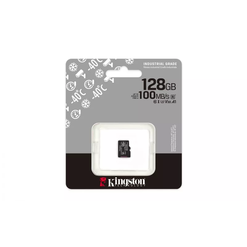 Kingston Technology 128GB microSDXC Industrial C10 A1 pSLC kortelė be adapterio