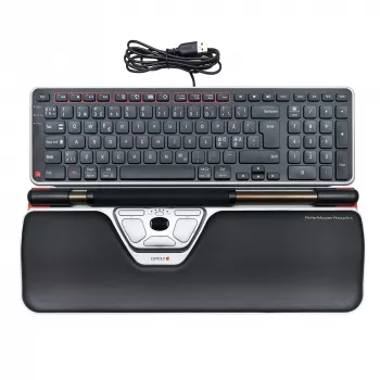 Contour Design RollerMouse Red Plus + Balance Wired pilno dydžio klaviatūra su pele, laidinė, USB, QWERTY, juoda