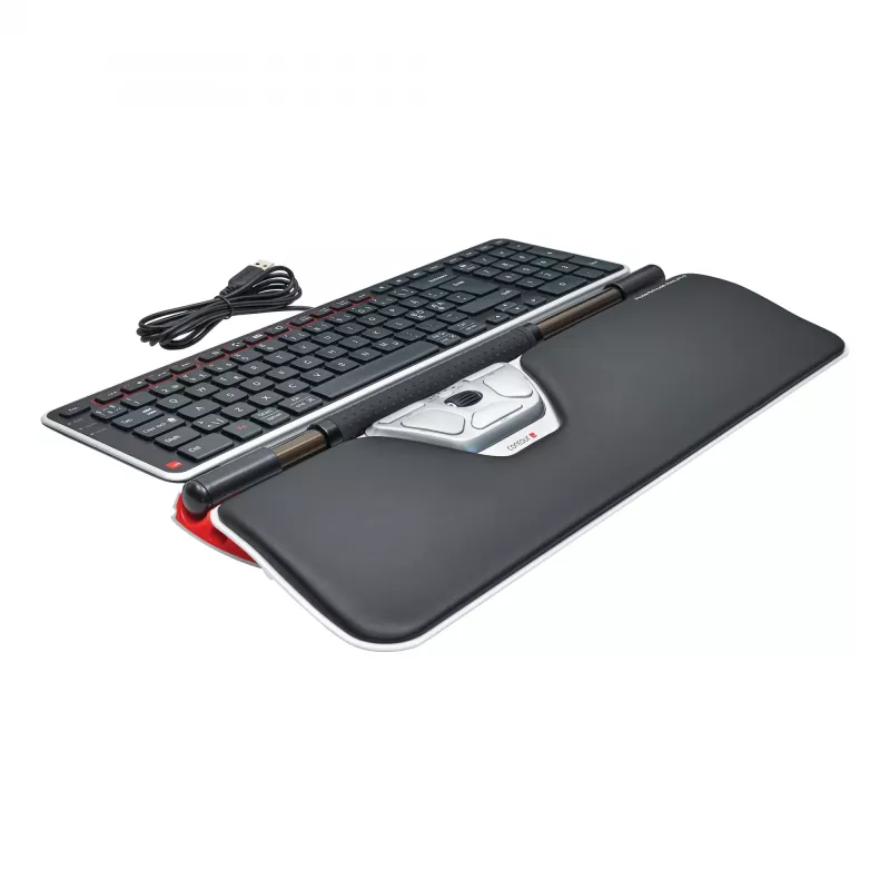 Contour Design RollerMouse Red Plus + Balance Wired pilno dydžio klaviatūra su pele, laidinė, USB, QWERTY, juoda