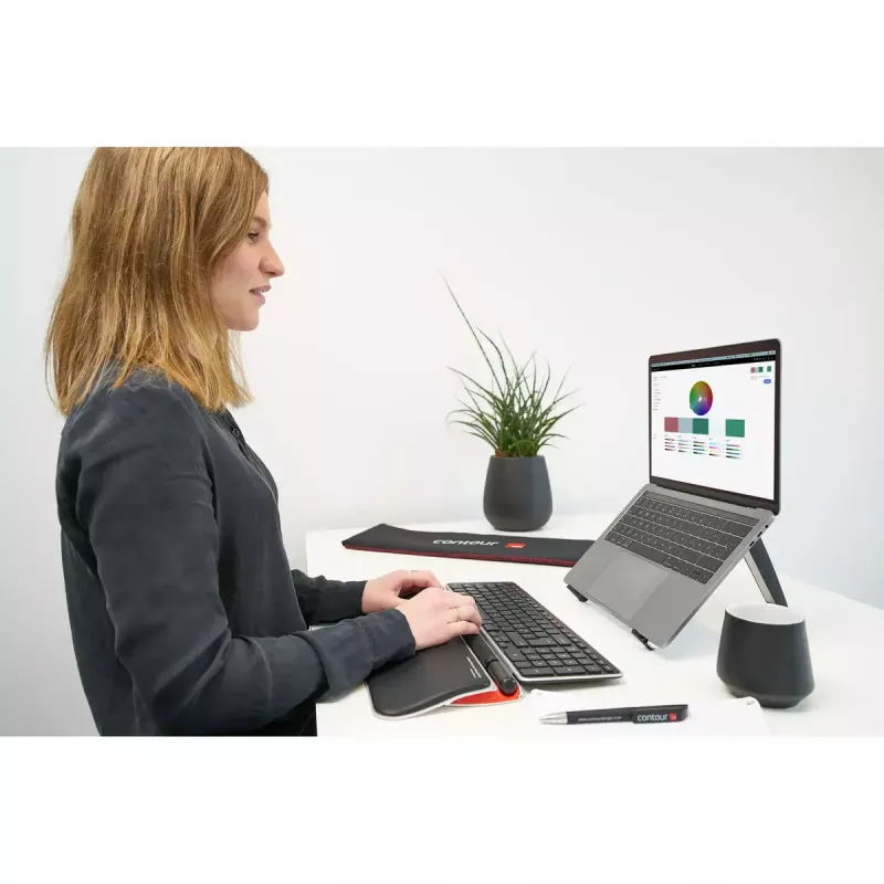 Contour RollerMouse Red Plus WL Travel Kit – belaidis RF, pilno dydžio klaviatūros išdėstymas, juoda, su pele ir riešo atrama