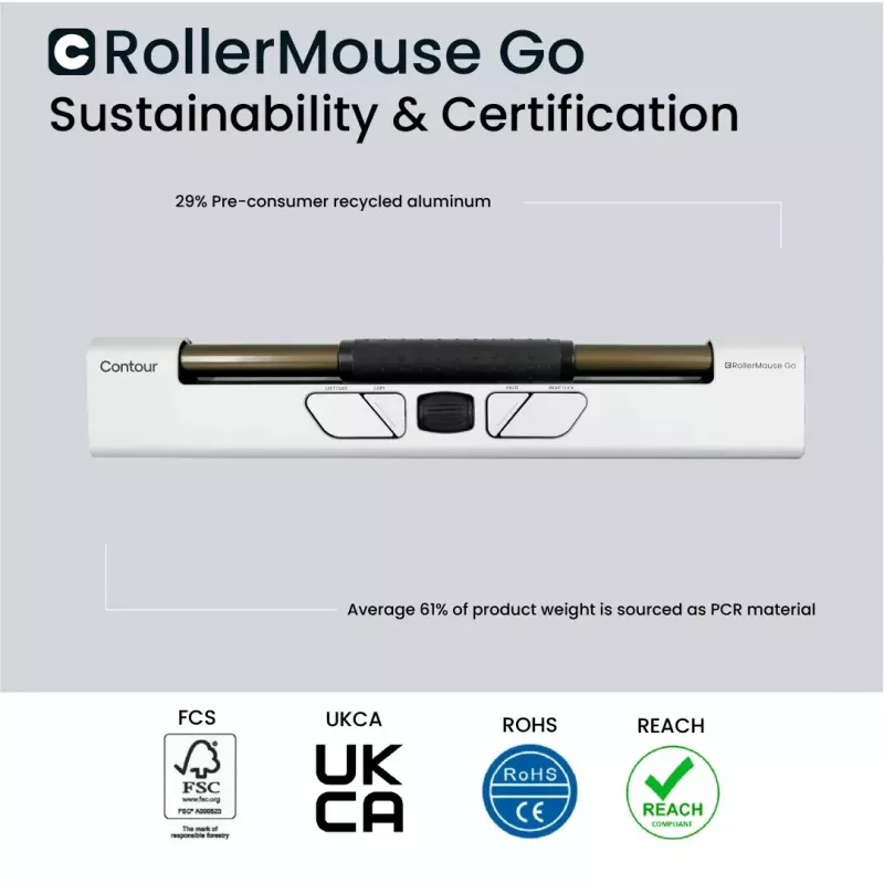 Ergonominė pelė Contour Design RollerMouse Go RF Bluetooth USB Type-A