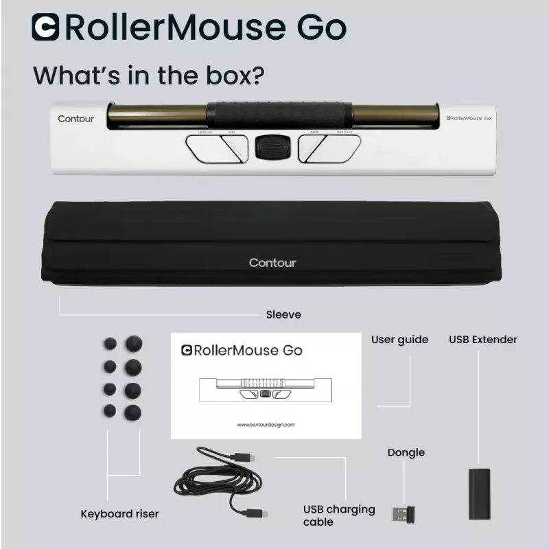 Ergonominė pelė Contour Design RollerMouse Go RF Bluetooth USB Type-A