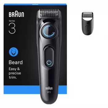 Barzdų kirpimo mašinėlė Braun BT3500 AC/Baterija 20 Juoda Tikslus apipjaustymas