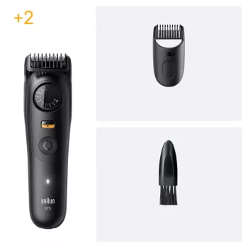 Braun BeardTrimmer 5 BT5500 barzdaskutė, akumuliatorinė, 0,5–20 mm, šlapiam ir sausam naudojimui, juoda