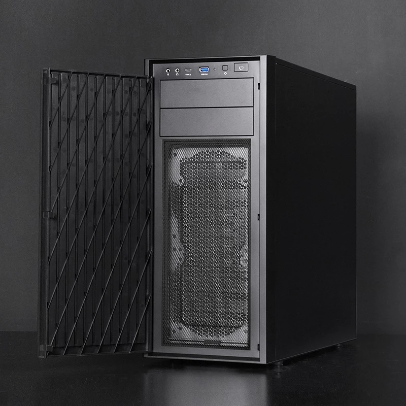 Kompiuterio korpusas CHIEFTEC BW-01B-OP Midi Tower ATX/ITX, talpina 6×3,5 colio + 4×2,5 colio, 2×5,25 colio, galinis 1×120 mm, SGCC, juodas, 200×510×465 mm