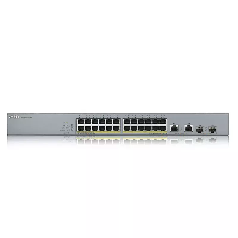 Zyxel GS1350-26HP-EU0101F valdomas L2 gigabitinės Ethernet jungiklis su PoE (24 prievadai)