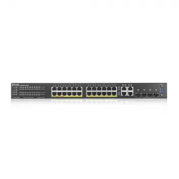 Zyxel GS2220-28HP-EU0101F valdomas tinklo jungiklis L2 Gigabit Ethernet (10/100/1000) Power over Ethernet (PoE) juodas