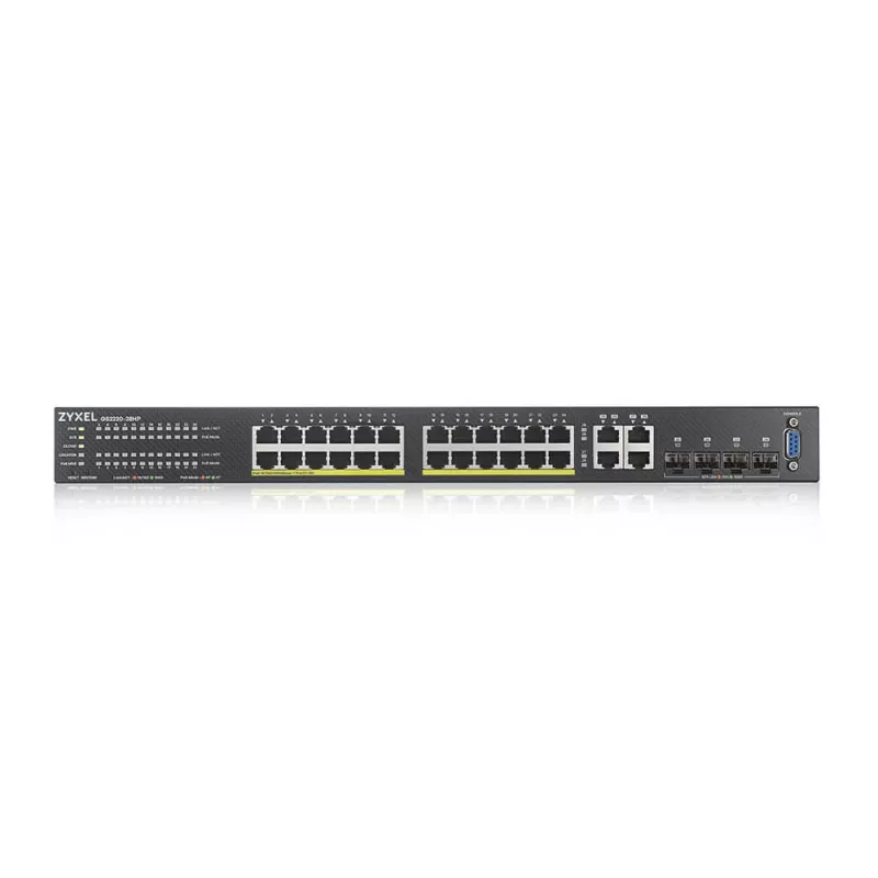 Zyxel GS2220-28HP-EU0101F valdomas tinklo jungiklis L2 Gigabit Ethernet (10/100/1000) Power over Ethernet (PoE) juodas