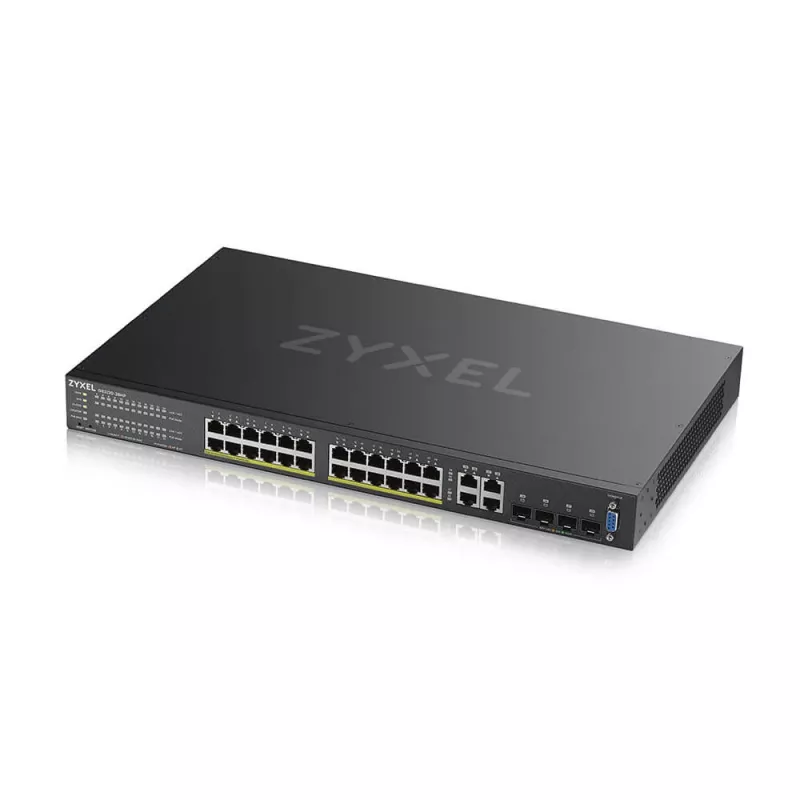 Zyxel GS2220-28HP-EU0101F valdomas tinklo jungiklis L2 Gigabit Ethernet (10/100/1000) Power over Ethernet (PoE) juodas