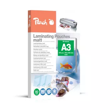 Peach S-PP580-15 laminavimo maišeliai, matiniai, A3, 100 vnt.