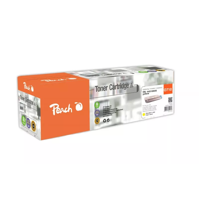 Peach 110602 kasetė su toneriais 1 vnt. Suderinama Geltona