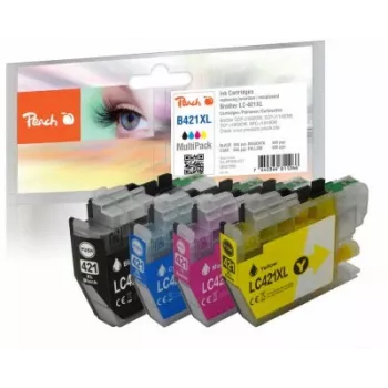 Peach PI500-377 rašalo kasetė 4 vnt. Originali didelės talpos (XL) juoda, žydra, rausvai raudona, geltona