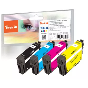 Kasetė Peach PI200-970, 4 vnt., didelės talpos (XL), juoda, žydra, purpurinė, geltona