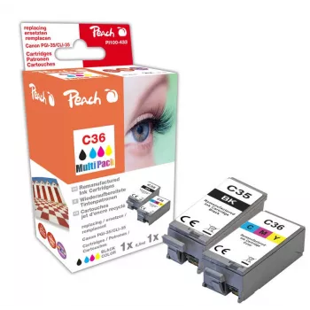 Peach PI100-433 kasetė 2 vnt. Suderinama Juoda, Žydra, Purpurinė, Geltona