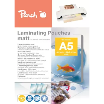 Laminavimo maišeliai Peach S-PP525-30, matiniai, A5, 100 vnt.