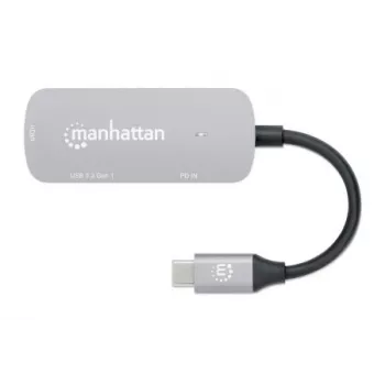 Manhattan USB-C 3-in-1 Dock/Hub su HDMI, USB-A, USB-C ir Power Delivery 100W, aliuminis