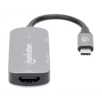 Manhattan USB-C 3-in-1 Dock/Hub su HDMI, USB-A, USB-C ir Power Delivery 100W, aliuminis