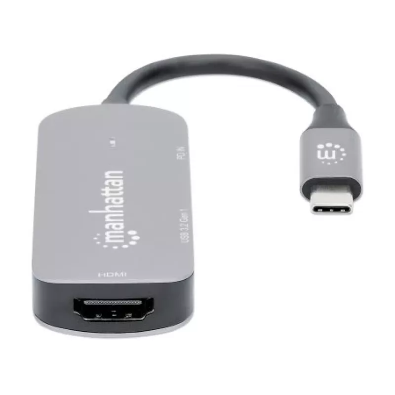 Manhattan USB-C 3-in-1 Dock/Hub su HDMI, USB-A, USB-C ir Power Delivery 100W, aliuminis