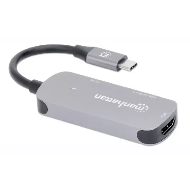 Manhattan USB-C 3-in-1 Dock/Hub su HDMI, USB-A, USB-C ir Power Delivery 100W, aliuminis