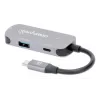 Manhattan USB-C 3-in-1 Dock/Hub su HDMI, USB-A, USB-C ir Power Delivery 100W, aliuminis