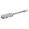 Manhattan USB-C 3-in-1 Dock/Hub su HDMI, USB-A, USB-C ir Power Delivery 100W, aliuminis