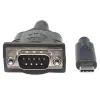 Manhattan USB-C į Serial konverteris, Vyriškas į Vyrišką, USB-C į Serial/RS232/COM/DB9, Prolific PL-2303RA lustas, 45 cm laidas, Sidabrinis/Juodas, Polietileninis maišelis