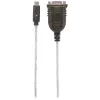 Manhattan USB-C į Serial konverteris, Vyriškas į Vyrišką, USB-C į Serial/RS232/COM/DB9, Prolific PL-2303RA lustas, 45 cm laidas, Sidabrinis/Juodas, Polietileninis maišelis