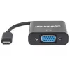 Manhattan USB-C į VGA keitiklio kabelis, 1080p@60Hz, juodas, 8cm, kištukas į lizdą, visą gyvenimą trunkanti garantija