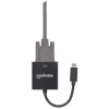 Manhattan USB-C į VGA keitiklio kabelis, 1080p@60Hz, juodas, 8cm, kištukas į lizdą, visą gyvenimą trunkanti garantija