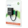 Manhattan USB-C į VGA keitiklio kabelis, 1080p@60Hz, juodas, 8cm, kištukas į lizdą, visą gyvenimą trunkanti garantija