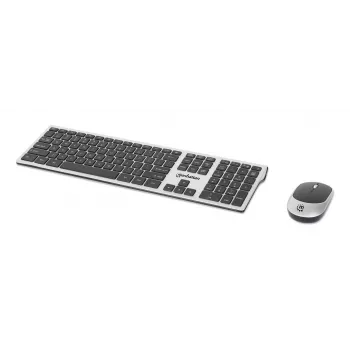 Manhattan MWK7400 Belaidis klaviatūros ir pelės rinkinys, USB-A nano imtuvas, 1200 dpi, sidabrinis/juodas
