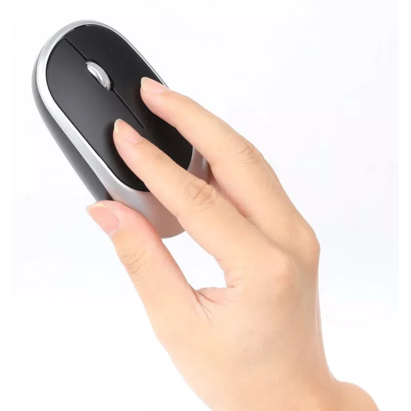 Manhattan MWK7400 Belaidis klaviatūros ir pelės rinkinys, USB-A nano imtuvas, 1200 dpi, sidabrinis/juodas