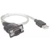 Manhattan USB-A į Serial keitiklio laidas, 45 cm, Vyriškas į Vyrišką, Serial/RS232/COM/DB9, Prolific PL-2303RA mikroschema, Juodas/Sidabrinis laidas, Trejų metų garantija, Analogiškas ICUSB232V2