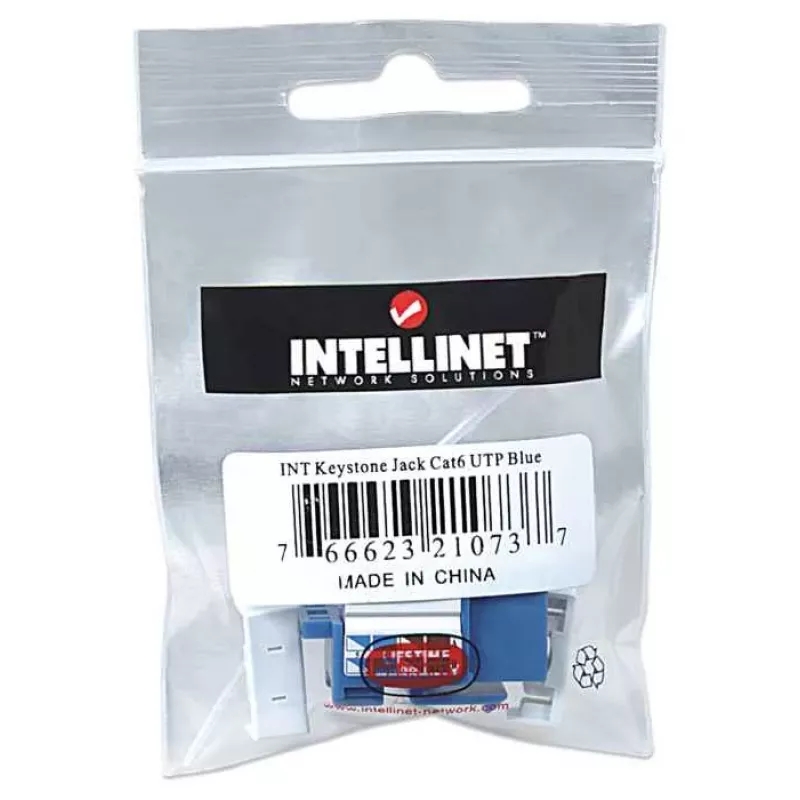 Intellinet Keystone Jack, Cat6, UTP, Punch-down, Mėlynas