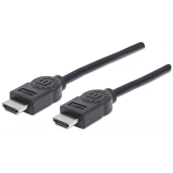 Manhattan HDMI laidas 4K@30Hz, 1,8 m, tinka visiems 1080p/HD ir daugumai 4K įrenginių (patikrinkite savo sistemos 4K specifikaciją), vyriškas–vyriškas, juodas, Ultra HD 4k x 2k, viso gyvenimo garantija, didelės spartos, atitinka HDMM6