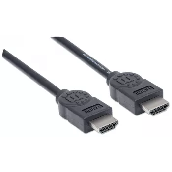 Manhattan HDMI laidas 4K@30Hz, 1,8 m, tinka visiems 1080p/HD ir daugumai 4K įrenginių (patikrinkite savo sistemos 4K specifikaciją), vyriškas–vyriškas, juodas, Ultra HD 4k x 2k, viso gyvenimo garantija, didelės spartos, atitinka HDMM6