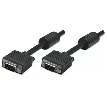 Manhattan VGA monitoro laidas su ferito šerdimis, 10 m, juodas, HD15, vyriškas į vyrišką