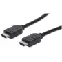 Manhattan HDMI 4K@30Hz laidas su Ethernet, 1 m, tinka visiems 1080p/HD ir daugumai 4K įrenginių (patikrinkite savo sistemos 4K specifikaciją), vyriškas į vyrišką, juodas, Ultra HD 4k x 2k, viso gyvenimo garantija, didelės spartos, atitinka HDMM1MHS