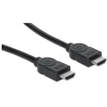 Manhattan HDMI 4K@30Hz laidas su Ethernet, 1 m, tinka visiems 1080p/HD ir daugumai 4K įrenginių (patikrinkite savo sistemos 4K specifikaciją), vyriškas į vyrišką, juodas, Ultra HD 4k x 2k, viso gyvenimo garantija, didelės spartos, atitinka HDMM1MHS