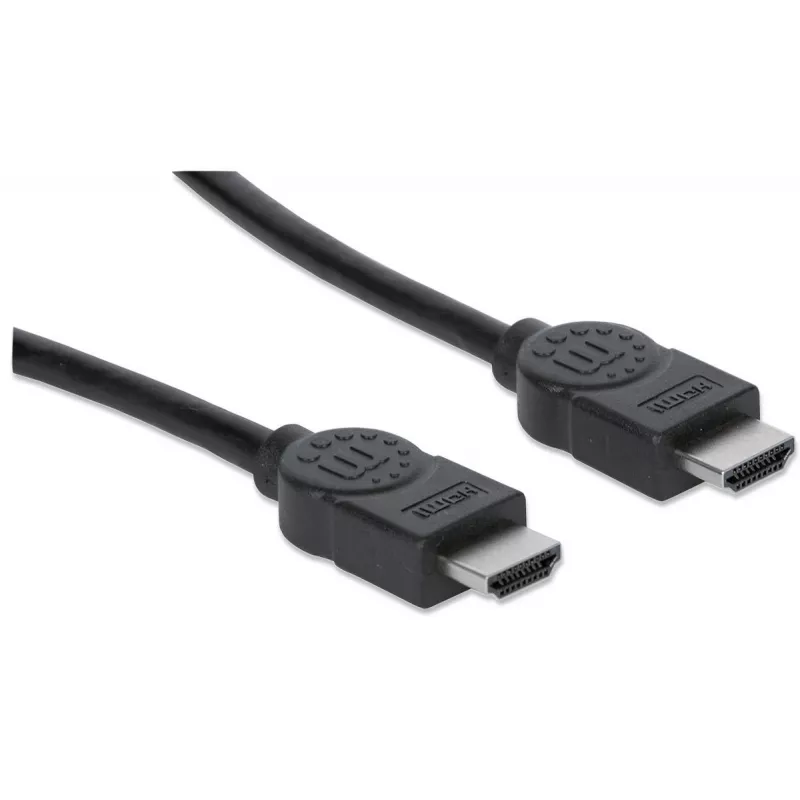 Manhattan HDMI 4K@30Hz laidas su Ethernet, 1 m, tinka visiems 1080p/HD ir daugumai 4K įrenginių (patikrinkite savo sistemos 4K specifikaciją), vyriškas į vyrišką, juodas, Ultra HD 4k x 2k, viso gyvenimo garantija, didelės spartos, atitinka HDMM1MHS