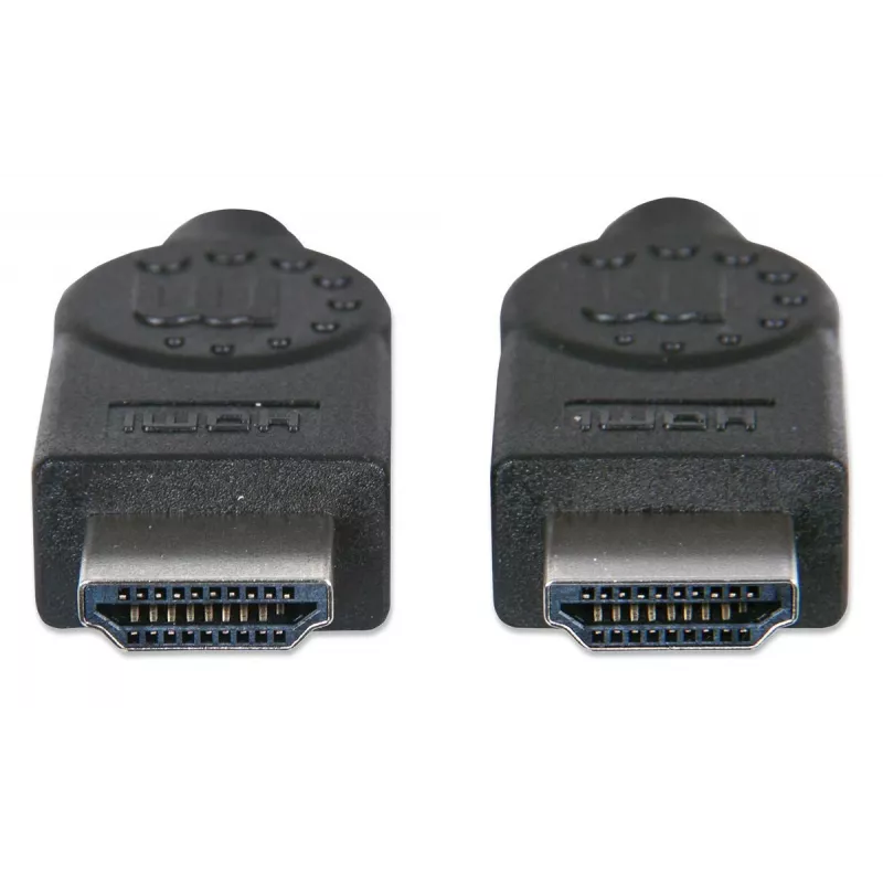 Manhattan HDMI 4K@30Hz laidas su Ethernet, 1 m, tinka visiems 1080p/HD ir daugumai 4K įrenginių (patikrinkite savo sistemos 4K specifikaciją), vyriškas į vyrišką, juodas, Ultra HD 4k x 2k, viso gyvenimo garantija, didelės spartos, atitinka HDMM1MHS