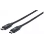 Manhattan USB-C į USB-C laidas, 1 m, vyriškas į vyrišką, juodas, 10 Gbps (USB 3.2 Gen2), 3A (greitas įkrovimas), SuperSpeed+, viso gyvenimo garantija