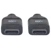 Manhattan USB-C į USB-C laidas, 1 m, vyriškas į vyrišką, juodas, 10 Gbps (USB 3.2 Gen2), 3A (greitas įkrovimas), SuperSpeed+, viso gyvenimo garantija
