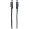 Manhattan USB-C į USB-C laidas, 1 m, vyriškas į vyrišką, juodas, 10 Gbps (USB 3.2 Gen2), 3A (greitas įkrovimas), SuperSpeed+, viso gyvenimo garantija