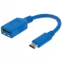 Manhattan USB-C į USB-A laidas, 15 cm, vyriškas į moterišką, 5 Gbps (USB 3.2 Gen1), 3A greitas įkrovimas, mėlynas, viso gyvenimo garantija