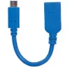 Manhattan USB-C į USB-A laidas, 15 cm, vyriškas į moterišką, 5 Gbps (USB 3.2 Gen1), 3A greitas įkrovimas, mėlynas, viso gyvenimo garantija