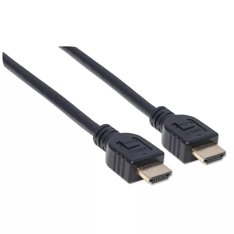 Manhattan HDMI 4K@60Hz laidas su Ethernet – CL3, 5 m, tinkamas montuoti sienoje, visiems 4K ir 1080p/HD įrenginiams, vyriškas į vyrišką, juodas, Ultra HD 4k x 2k, viso gyvenimo garantija, Premium High Speed