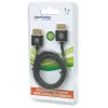 Manhattan HDMI kabelis su Ethernet (ypač plonas), 4K@60Hz (Premium High Speed), 1 m, vyriški kištukai, juodas