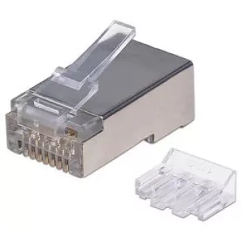 Intellinet RJ45 moduliniai kištukai Pro Line, Cat6A, STP, 3-šakiai, kietiems ir vytiems laidams, 50 µ auksuoti kontaktai, 70 vnt.